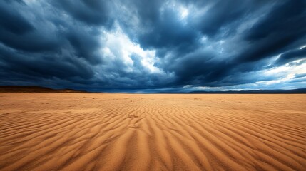 Naklejka premium Desert Sands Under Threatening Storm Clouds