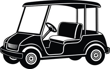 Obraz premium Golf car black silhouette