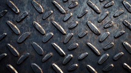 Rusty Diamond Plate Metal Texture Background