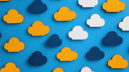 Cloud Computing Architecture concept. Vibrant Cloud based Data Center with Interconnected Virtual Infrastructure