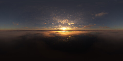 Fototapeta premium Serene Sunrise Over a Vast Landscape, Reflected in Calm Waters, 3D Rendering