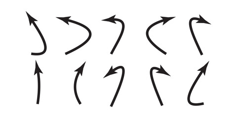 Fototapeta premium Hand drawn arrows set. Vector collection of hand drawn doodle style arrows for business and marketing