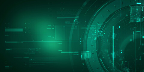 2d illustration Abstract futuristic electronic circuit technology background