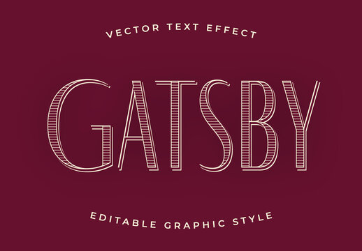 Outlined Art Deco Gatsby Text Effect