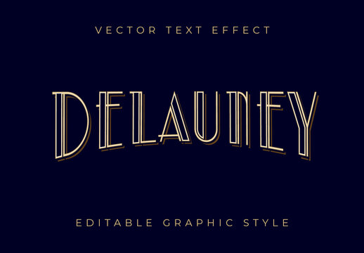 Beige Art Deco Font Vintage Gatsby Text Effect