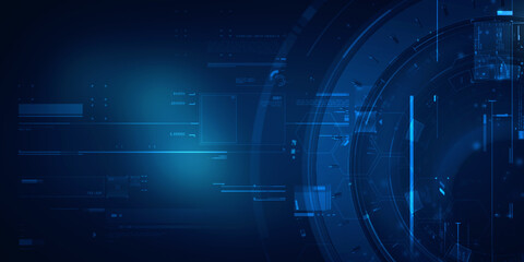 2d illustration Abstract futuristic electronic circuit technology background