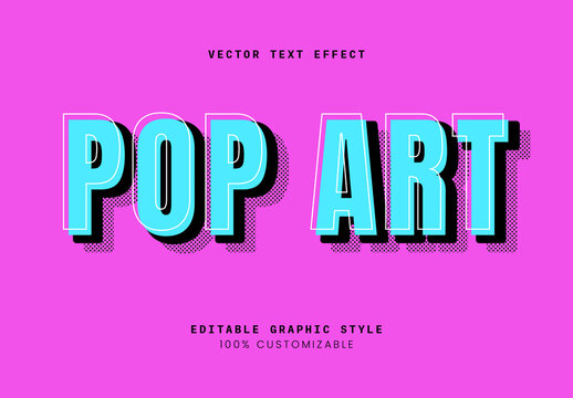 Blue and Fuchsia Retro Pop Art Vibrant Text Effect