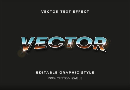 Blue and Brown Chrome Font Metallic Glossy Text Effect