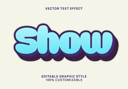 Light Blue Bold Rounded Bubble Style Text Effect