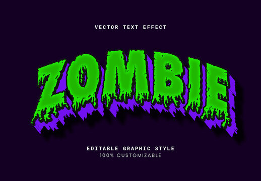 Green and Purple Dripping Font Slime Zombie Text Effect