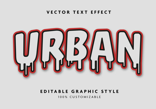 Red and Black Dripping Graffiti Urban Bold Text Effect