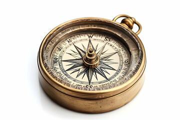 Antique Compass on White Background (2)