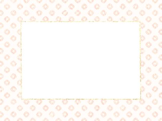 ピンクの鹿の子模様が可愛いフレーム背景イラスト