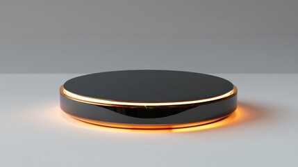 Elegant Black and Gold Podium with Light Effects for Stunning Presentations and Displays