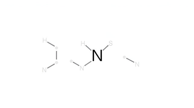 3D image of N-Nitroso-N-methylurea skeletal formula - molecular chemical structure of  carcinogen, mutagen and teratogen isolated on white background