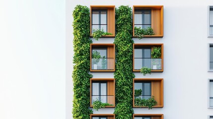 Fototapeta premium Modern apartment with solar water heaters and insulated walls, Real Estate Apartment Energy Efficiency, efficient resource use