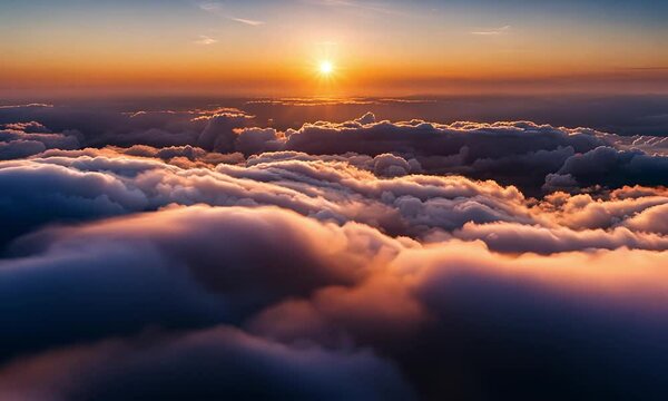 panorama of sunset sky with clouds without ground, for easy use in 3D graphics and panorama for composites in aerial and ground spherical panoramas as a sky dome