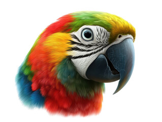 Fototapeta premium Colorful parrot on a black background, stunning closeup portrait of tropical bird