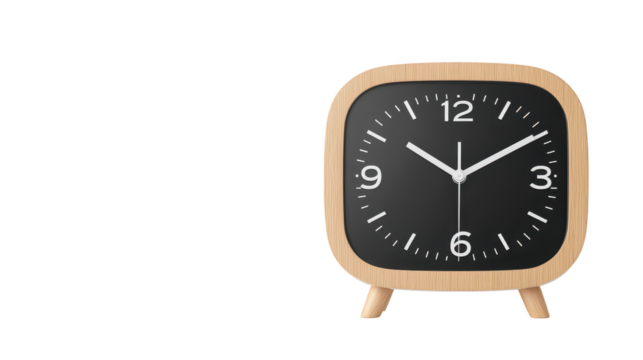 Timeless elegance, a closeup view of classic black clock face with white numerals for precise time management