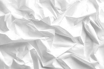 Obraz premium White crumpled paper texture background for design with copy space for text or image.