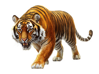 Obraz premium Captivating tiger prowls across a dark background, stunning display of wildlife photography