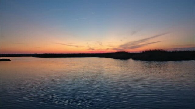Blue hour sunset by river 120fps
