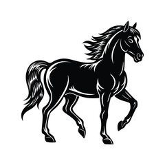 Obraz premium Horse illustration silhouette isolated on white background