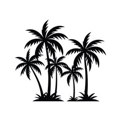 Multiple Palm Trees  black silhouette 1