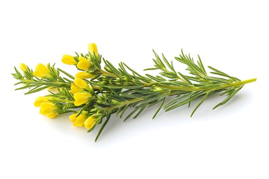 Yellow wildflowers isolated on a white background. Clipping Path