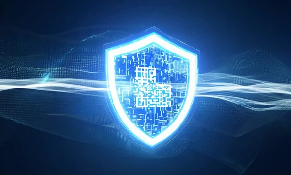 binary code on blue background