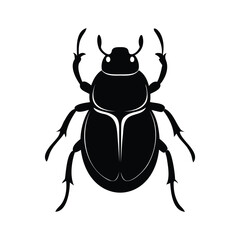 Fototapeta premium Dung beetle insects icon of silhouette black shape vector illustration 3013