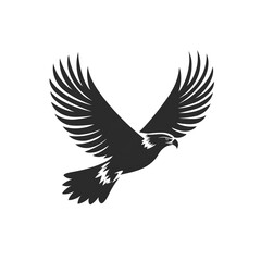 Obraz premium Vector Illustration of a Graceful Hawk in Soaring Flight - Elegant Bird, Nature, Silhouette, and Wildlife Design Art