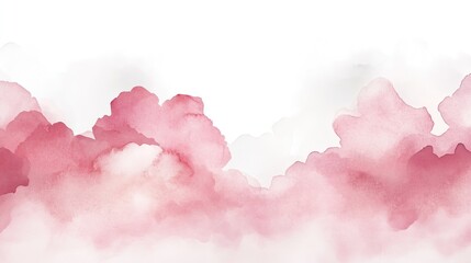 Fototapeta premium Soft Watercolor Sky with Gentle Pink Hues Blending into Light White Background, Creating a Serene and Uplifting Vibe for Inspirational Designs.