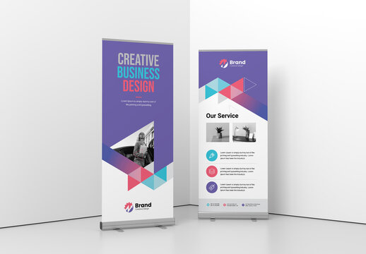Creative Business Rollup Banner with Abstract Background