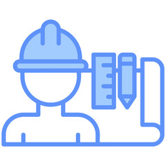 Architect Outline Blue Color Icon