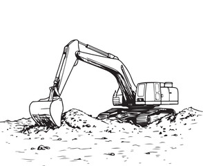 Obraz premium excavator on a white background