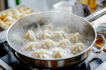 boil japan dumpling, cooking with pasta pot