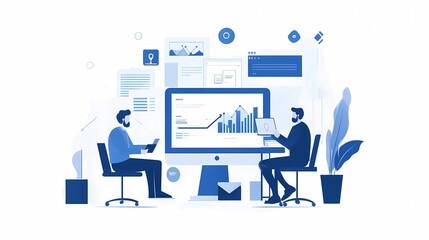 businessman flat illustration, business theme design