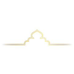 Golden Luxury Islamic Mosque Line Border