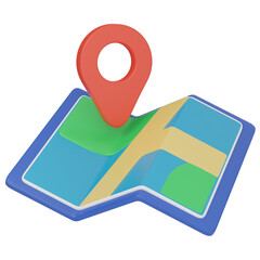 3D illustartion Map pin pointer icon for navigation and location marking