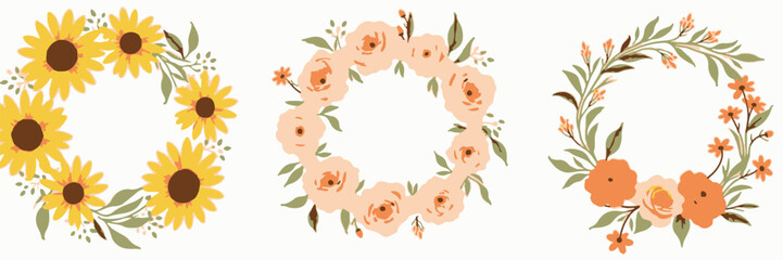 Radiant Blossoms: The Sunshine Wreath of Sunflowers and Roses
