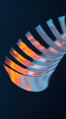 Abstract Fluid Forms with Orange and Blue Lighting, Contemporary Design on Dark Backdrop