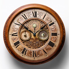 Obraz premium Wooden cuckoo clocks with rustic designs and intricate carvings traditional decor 