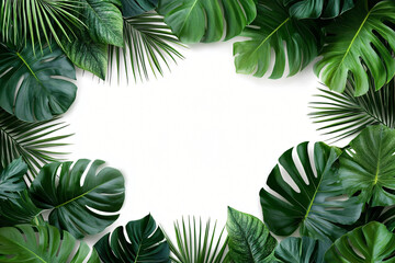 A vibrant tropical foliage arrangement perfect for spring decor, art framing, or invitations. Great for nature-themed weddings and events.