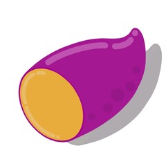 Sweet potato illustration, vegetable, food, sweet potato on white background, vegetable element, sweet potato with shadow, illustration, garden element 
