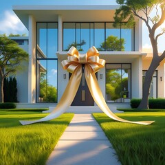 the house with a bow