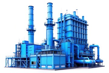 Fototapeta premium Futuristic Blue Energy Plant: Sustainable Power Generation Technology