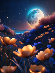 fantasy landscape with moon