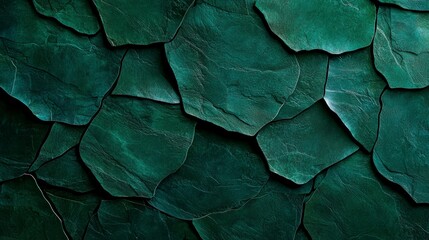 Obraz premium Verdant Scales Layered Texture Decorative Backdrop Detailed Organic Stonework Dark Teal and Emerald Palette