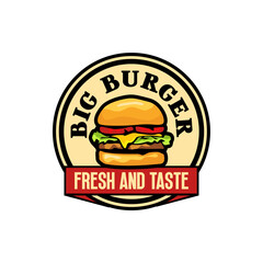 Fast Food Store Burger Hamburger Sandwich Logo Template Vector